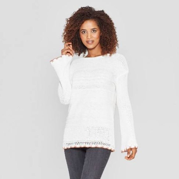 Knox Rose Knitted Bell Long Sleeve Size Large Beig